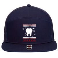 Dentist Ugly Christmas Sweater 7 Panel Mesh Trucker Snapback Hat