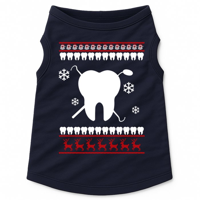 Dentist Ugly Christmas Sweater Doggie Tank
