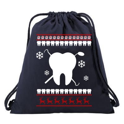 Dentist Ugly Christmas Sweater Drawstring Bag