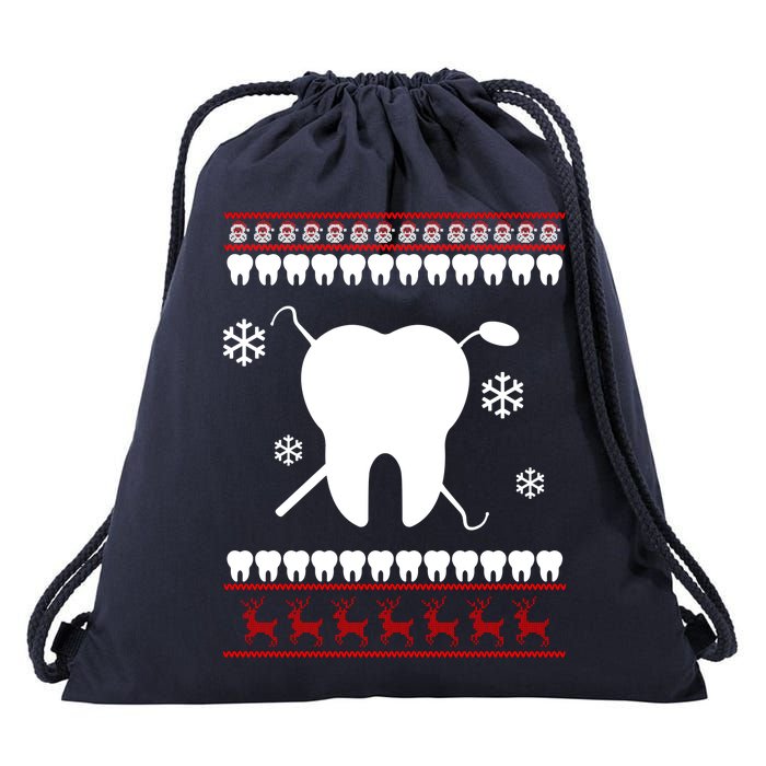 Dentist Ugly Christmas Sweater Drawstring Bag