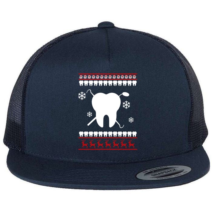 Dentist Ugly Christmas Sweater Flat Bill Trucker Hat