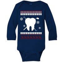 Dentist Ugly Christmas Sweater Baby Long Sleeve Bodysuit