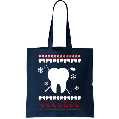 Dentist Ugly Christmas Sweater Tote Bag