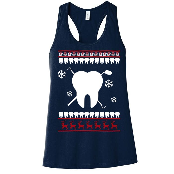 Dentist Ugly Christmas Sweater Women's Racerback Tank