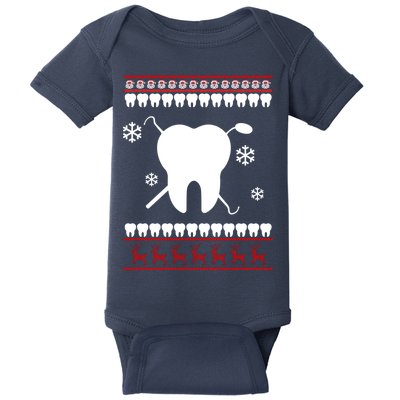 Dentist Ugly Christmas Sweater Baby Bodysuit