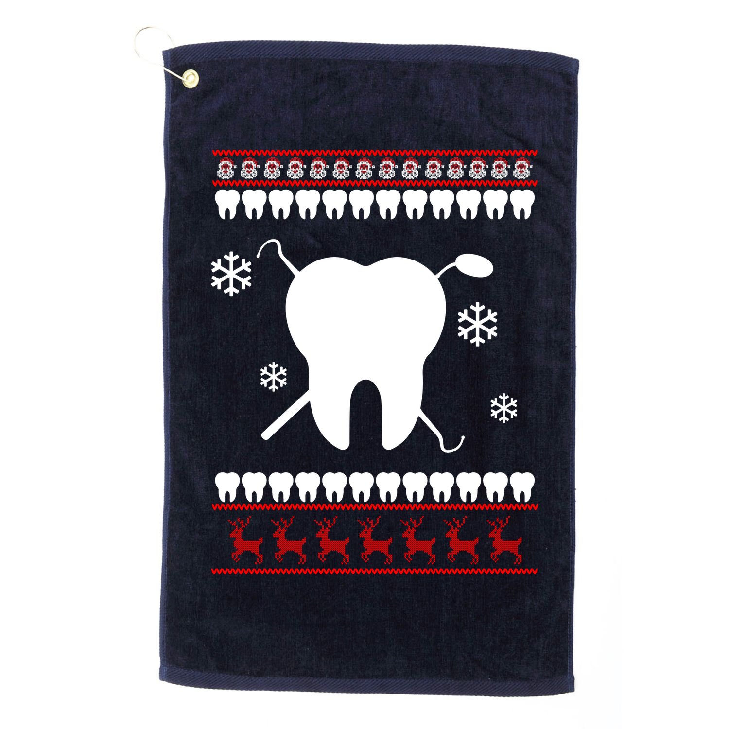Dentist Ugly Christmas Sweater Golf Towel