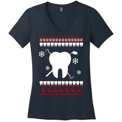 Dentist Ugly Christmas Sweater Women's V-Neck T-Shirt