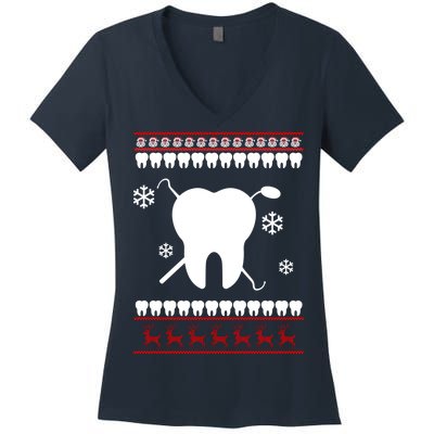 Dentist Ugly Christmas Sweater Women's V-Neck T-Shirt