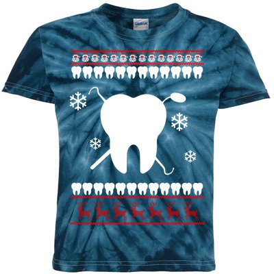 Dentist Ugly Christmas Sweater Kids Tie-Dye T-Shirt