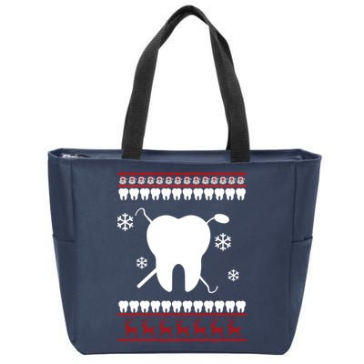 Dentist Ugly Christmas Sweater Zip Tote Bag