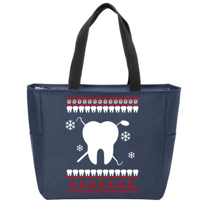 Dentist Ugly Christmas Sweater Zip Tote Bag