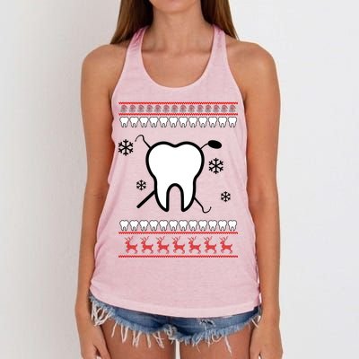 Dentist Ugly Christmas Sweater Women's Knotted Racerback Tank