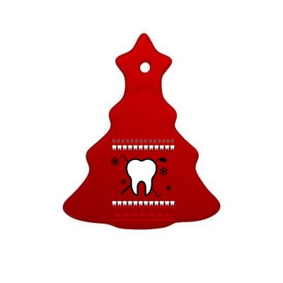 Dentist Ugly Christmas Sweater Ceramic Tree Ornament