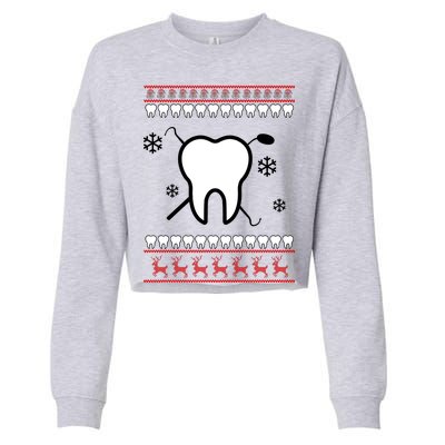 Dentist Ugly Christmas Sweater Cropped Pullover Crew