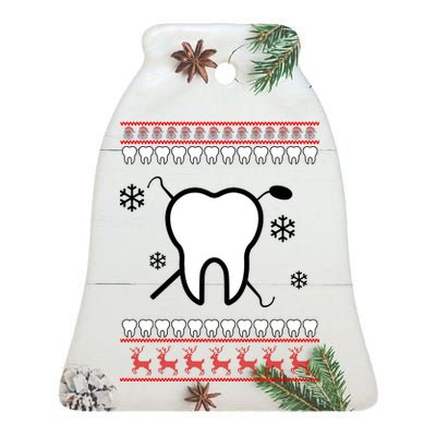 Dentist Ugly Christmas Sweater Ceramic Bell Ornament