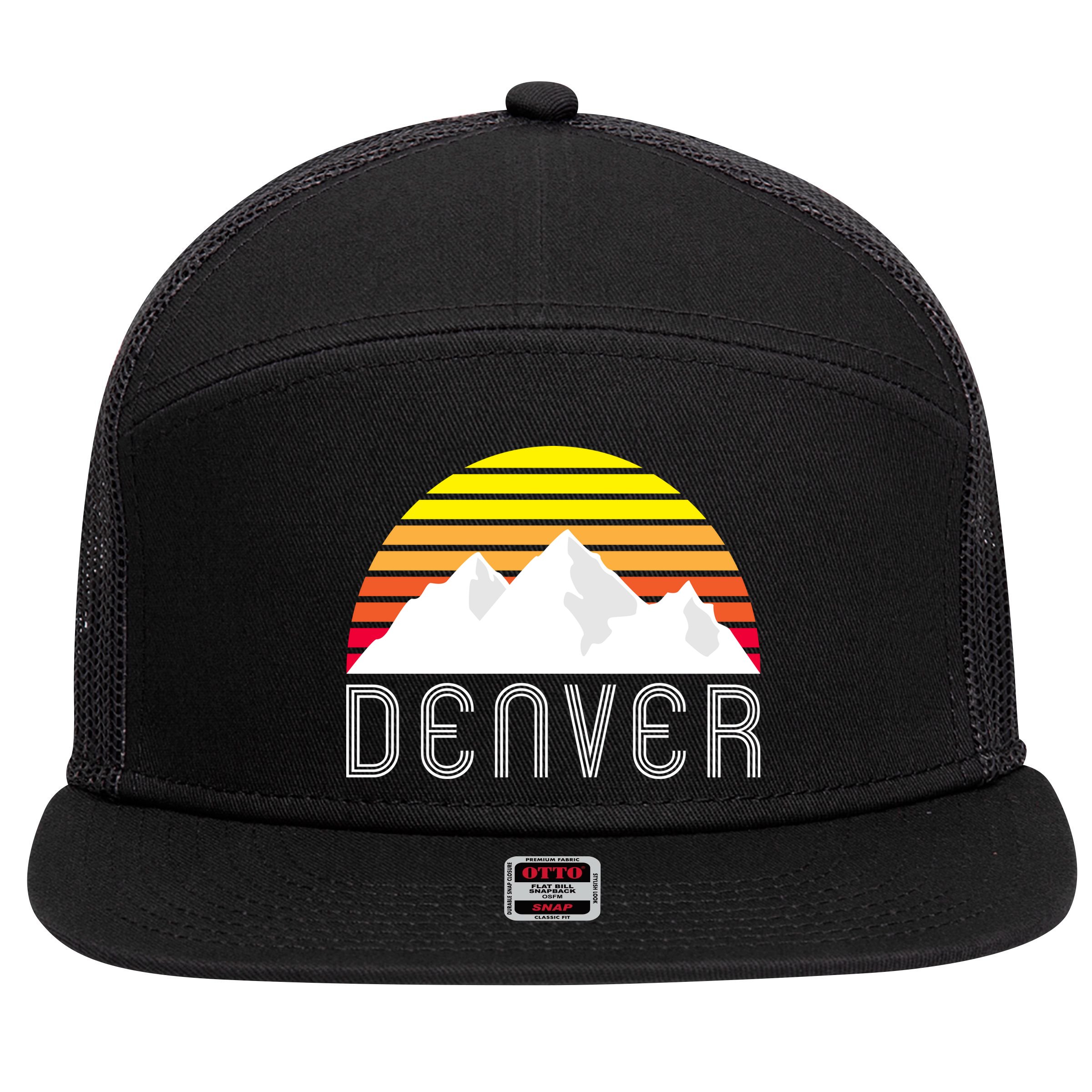 Denver 7 Panel Mesh Trucker Snapback Hat