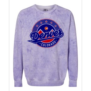 Denver Colorado Baseball Logo Colorblast Crewneck Sweatshirt