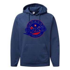 Denver Colorado Baseball Logo Performance Fleece Hoodie