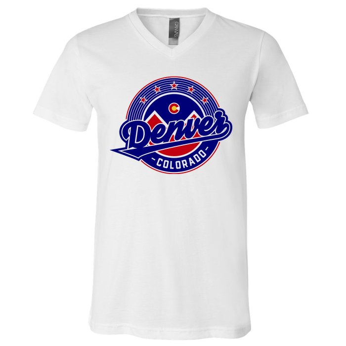 Denver Colorado Baseball Logo V-Neck T-Shirt