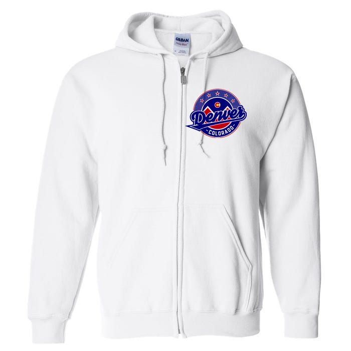 Denver Colorado Baseball Logo Full Zip Hoodie