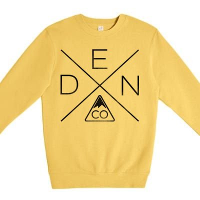 Denver Colorado Den Mountain Premium Crewneck Sweatshirt