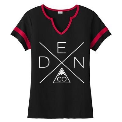 Denver Colorado Den Mountain Ladies Halftime Notch Neck Tee