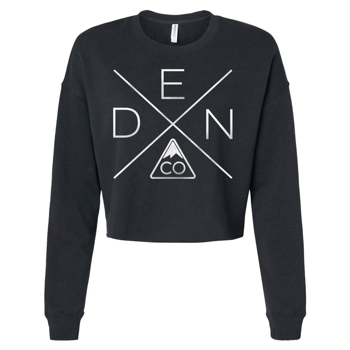 Denver Colorado Den Mountain Cropped Pullover Crew