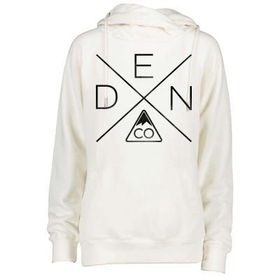 Denver Colorado Den Mountain Womens Funnel Neck Pullover Hood