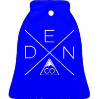 Denver Colorado Den Mountain Ceramic Bell Ornament