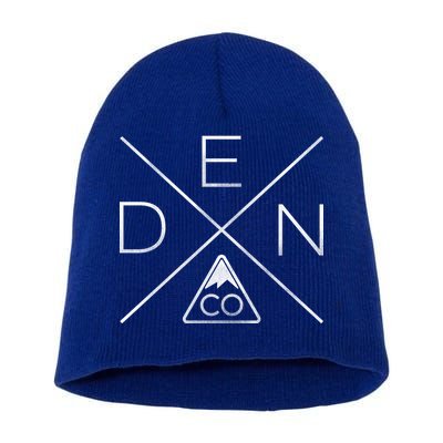 Denver Colorado Den Mountain Short Acrylic Beanie