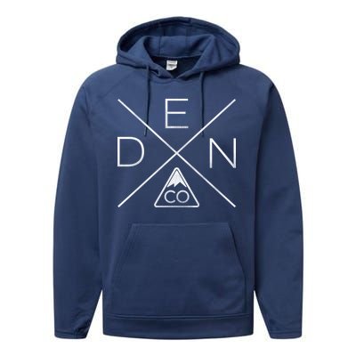 Denver Colorado Den Mountain Performance Fleece Hoodie