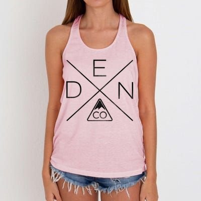 Denver Colorado Den Mountain Women's Knotted Racerback Tank