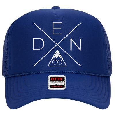 Denver Colorado Den Mountain High Crown Mesh Back Trucker Hat