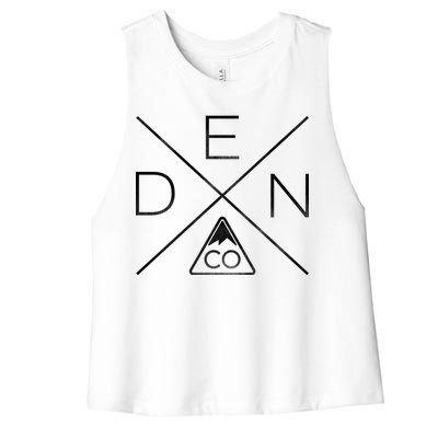 Denver Colorado Den Mountain Women's Racerback Cropped Tank