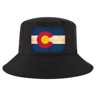 Denver Flag Grunge Colorado Cool Comfort Performance Bucket Hat