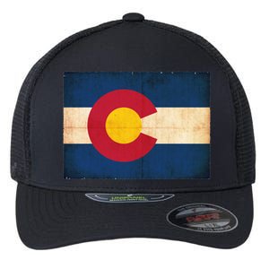 Denver Flag Grunge Colorado Flexfit Unipanel Trucker Cap