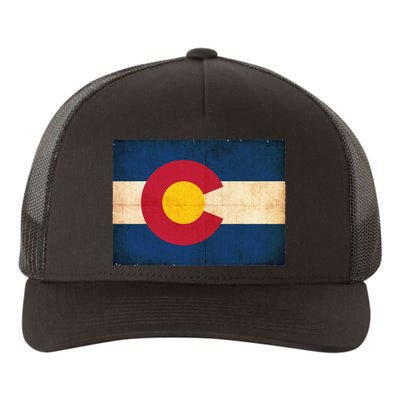 Denver Flag Grunge Colorado Yupoong Adult 5-Panel Trucker Hat