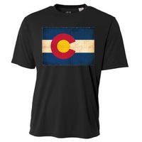 Denver Flag Grunge Colorado Cooling Performance Crew T-Shirt