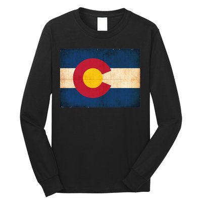 Denver Flag Grunge Colorado Long Sleeve Shirt