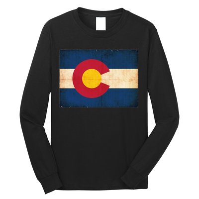 Denver Flag Grunge Colorado Long Sleeve Shirt