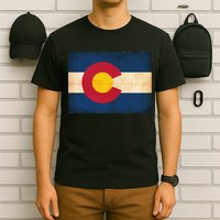 Denver Flag Grunge Colorado T-Shirt