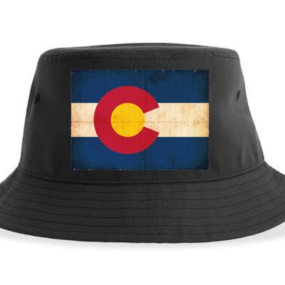 Denver Flag Grunge Colorado Sustainable Bucket Hat