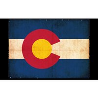 Denver Flag Grunge Colorado Bumper Sticker