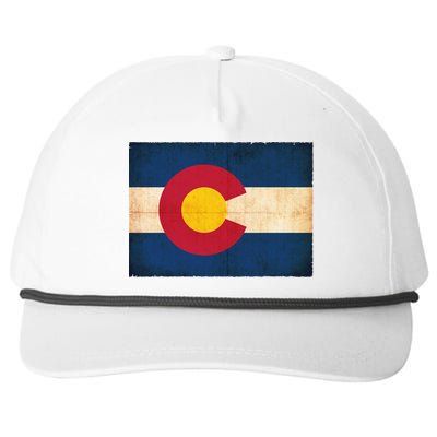 Denver Flag Grunge Colorado Snapback Five-Panel Rope Hat