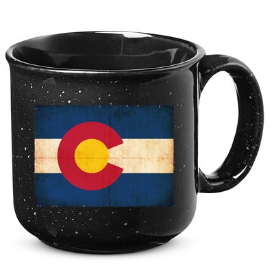 Denver Flag Grunge Colorado 15oz Campfire Ceramic Mug