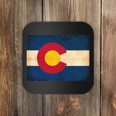 Denver Flag Grunge Colorado Coaster