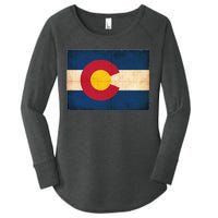 Denver Flag Grunge Colorado Women's Perfect Tri Tunic Long Sleeve Shirt