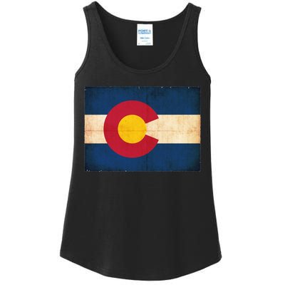 Denver Flag Grunge Colorado Ladies Essential Tank