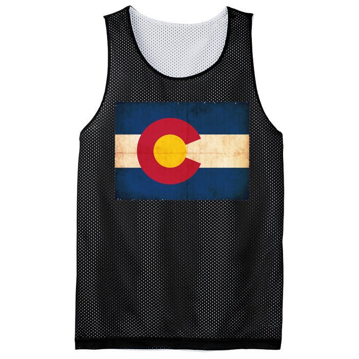 Denver Flag Grunge Colorado Mesh Reversible Basketball Jersey Tank