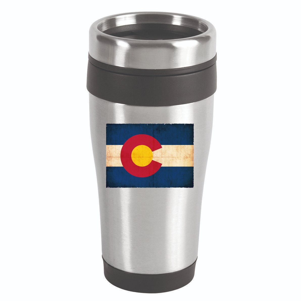 Denver Flag Grunge Colorado 16oz Travel Tumbler